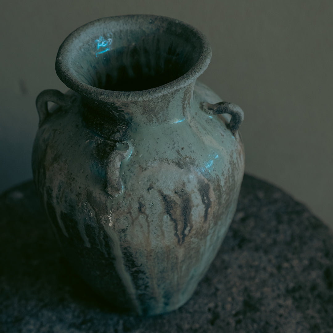 稲吉オサム　自然釉四耳壺(2-5)