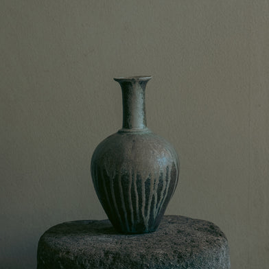 稲吉オサム　自然釉長頸壺 (1ｰ12)