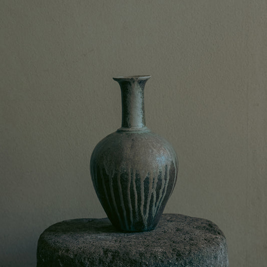 稲吉オサム　自然釉長頸壺 (1ｰ12)