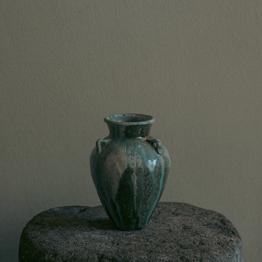 稲吉オサム　自然釉三耳壺(1-11)