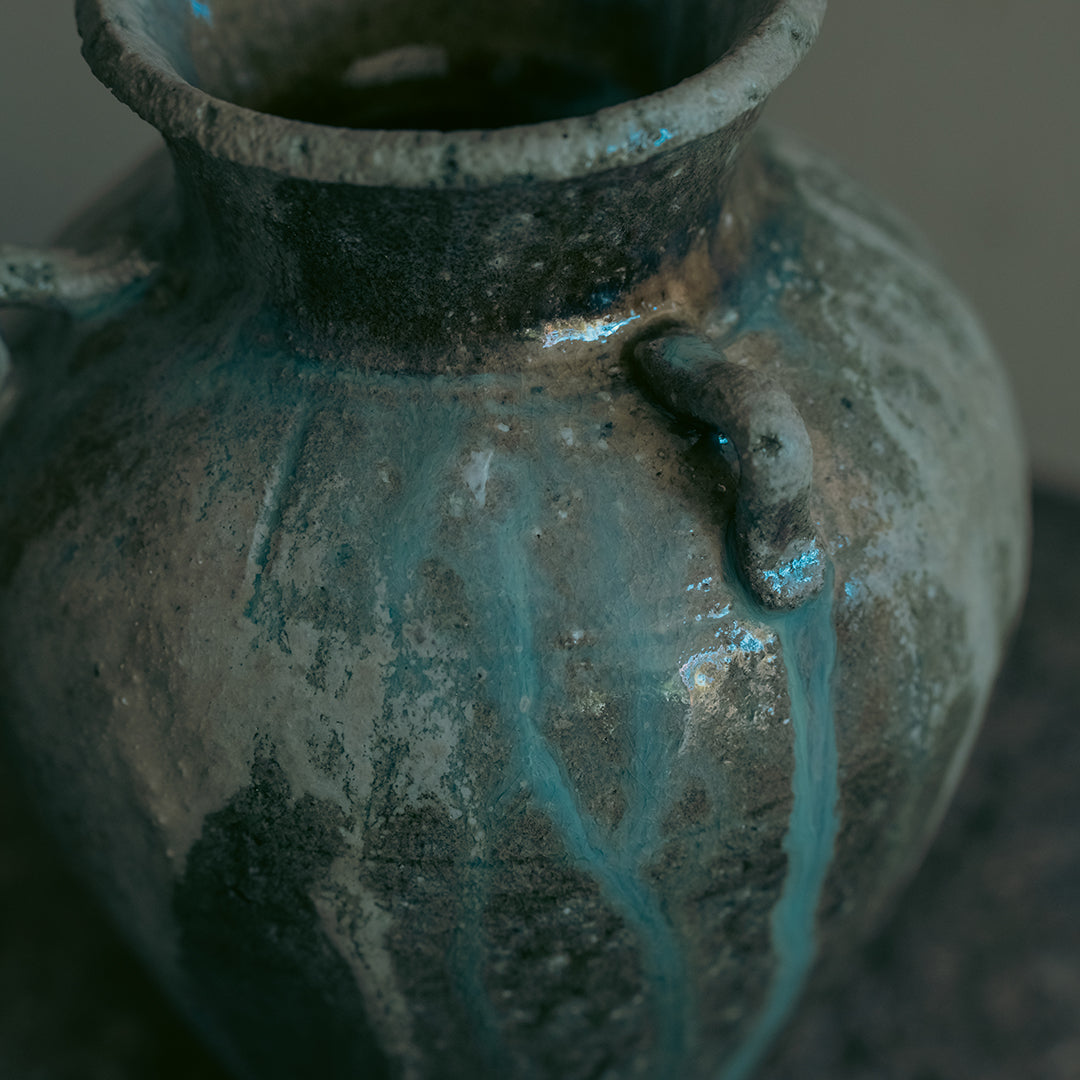 稲吉オサム　自然釉三耳壺(1-11)