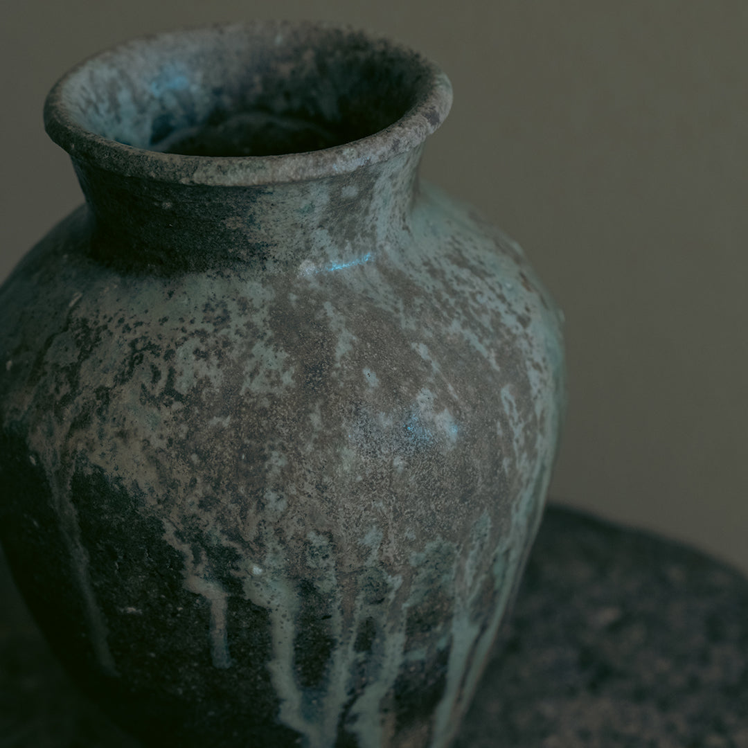 稲吉オサム　自然釉刻文壺(1-9)