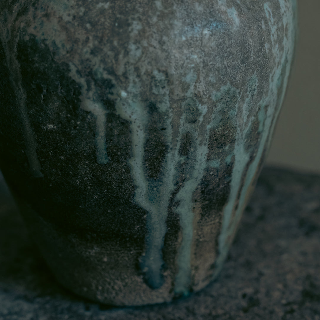 稲吉オサム　自然釉刻文壺(1-9)