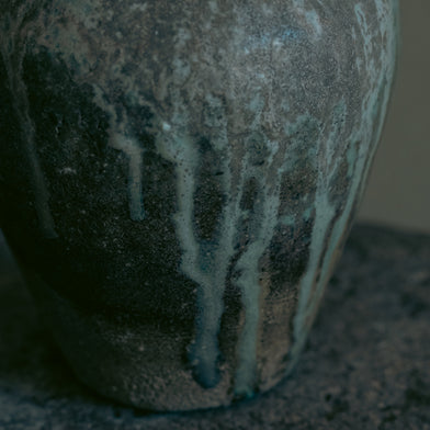 稲吉オサム　自然釉刻文壺(1-9)